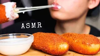 ASMR Eating Sounds | Cheesy Corn Dogs with Alfredo Sauce (Eating Sound) | MAR ASMR