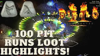 D2R - 100 Pit Runs Loot Highlights (High Rune Drops)