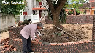 The Most Solid Brick And Cement Garden Fence Construction Design