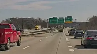 Semi Truck Diving Accross Lanes to Exit 3 14 2024
