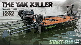 Portable bass boat vs. large kayaks | 1232 Tracker Topper to Yak Killer