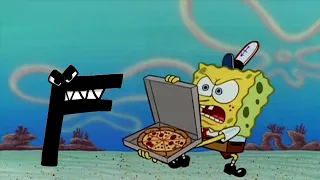 Alphabet Lore Letter F trying to get a pizza from Spongebob #shorts