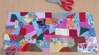 Look How Beautifully These Scraps Transform | Left-over Fabric Project |DIY Sewing and Patchwork