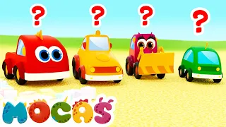 Sing with Mocas! The Five Little Cars song for kids. Nursery rhymes for babies & baby songs.
