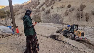 Bakhtiari nomads,The arrival of the loader and smoothing the path to the house #villagelife