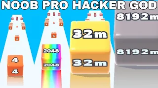 NOOB VS PRO VS HACKER VS GOD in Jelly Run 2048 Big update