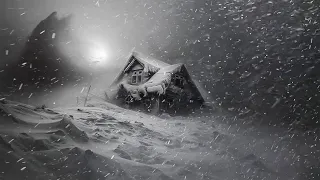 Goodbye Insomnia & Fall Asleep Quickly with Snowstorm and Howling Wind at the Lonely House