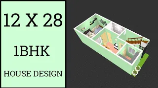 12 x 28 Small House Design ll 350 Sqft Ghar Ka Naksha ll 12 x 28 House Plan ll 3D Home Design