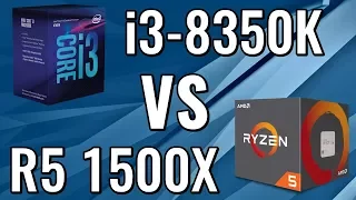 i3-8350K vs Ryzen 5 1500X Comparison | Benchmarks, Gaming FPS Tests | GTX 1080