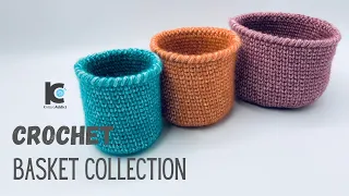 How to Crochet Baskets | Crochet Basket Collection ( FREE CROCHET PATTERN )