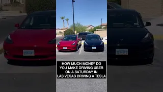 How much $$ we made driving Uber in Las Vegas with a Tesla on a Saturday!🔥