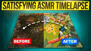 Cleaning a Rug Turned Mini Meadow into a Kids' Wonderland! Satisfying ASMR Timelapse.