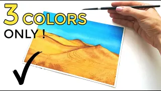 VERY EASY WATERCOLOR painting landscape | how to draw a beautiful DESERT | Art Philosophy co