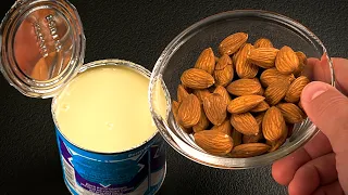 Beat almonds with condensed milk! This is the best I've tried! no baking