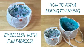 HOW TO - LINE ANY BAG! - & ADD A ZIPPER POCKET!