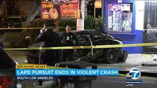 South LA police chase ends in violent crash, 3 injured