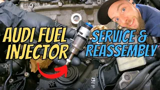 Audi Fuel Injector Removal, New Seals & Reassembly From Carbon Cleaning | DIY Part 2