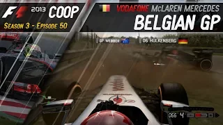 F1 2013 Coop | S3E50 - Belgium | MASSIVE CRASH AT EAU ROUGE