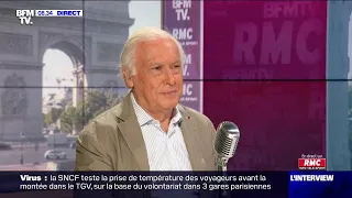 Le président du Conseil Scientifique Jean-François Delfraissy face à Laurent Neumann