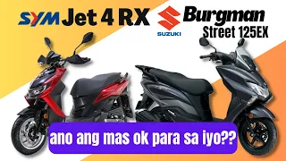 Suzuki Burgman Street 125 EX vs SYM Jet 4 RX | Side by Side Comparison | Quick Specs & Price | 2023