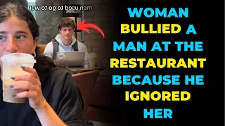 Woman Bullied Man At The Restaurant Because He Ignored Her | Women Hitting The Wall