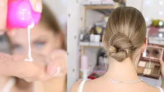 СТИЛЬНЫЙ ГЛАДКИЙ ПУЧОК ЗА 3 МИНУТЫ ❤️ EASY KNOT BUN | Peinados Faciles Y Rapidos