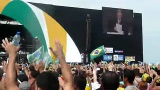 In Copacabana when winning the Olympic Games