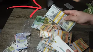 Very Realistic Prop/Fake Euro and Dollar Money Unboxing