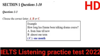 Emma taking Drama course IELTS Listening with answers| IELTS Listening practice test