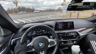 2019 BMW M550i xDrive 456HP 4.4 V8 POV Test Drive (Sport Plus)