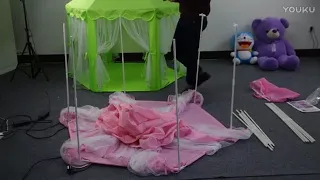 How to install a Children Play Tent with star light, full set up guide video