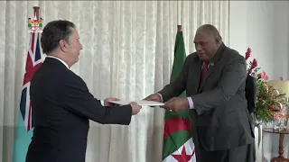 The President of Fiji receives letters of credential from the Non-resident Ambassador of Algeria