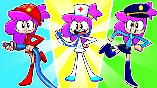 FireGirl, DoctorGirl, and PoliceGirl Song 🚒🚑🚓 Songs and Nursery Rhymes! 😍