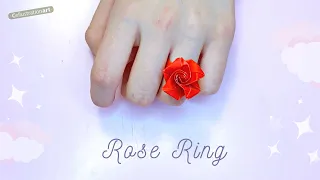 Beautiful Rose Ring | DIY paper rose ring | How to make paper ring | DIY Paper Gift Ideas