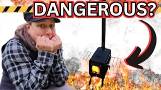 Will This Stove BURN DOWN Your Tent? Cheap Amazon Tent Stove Test - Deerfamy Tent Stove