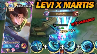 LEVI X MARTIS CRAZY MANIAC!! GAMEPLAY LEVI X MARTIS SKIN MLBB X ATTACK ON TITAN | MLBB