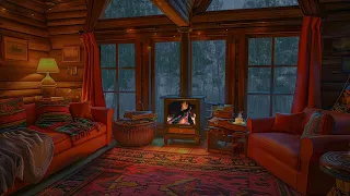 Cozy Cottage Ambience: Crackling Fireplace and Rain Sounds for Sleeping, Studying, Relaxing