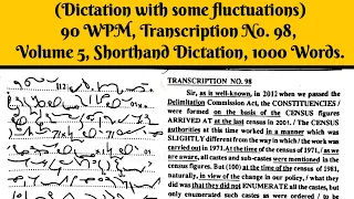 90 WPM, Transcription No  98, Volume 5,English Shorthand Dictation, Words 1000