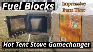 The Best Burn Time For Hot Tent Stove / Fuel Block READ UPDATE IN DESCRIPTION