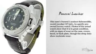 See this pre owned Panerai OP 6561 PAM 24 Luminor Submersible Diver's Professional Steel Watch