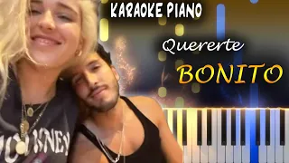 Sebastián Yatra, ELENA ROSE - Quererte Bonito | KARAOKE Piano / Tutorial / Cover