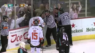 Calvin Elfring vs Colton Fretter EIHL fight 2-1-15