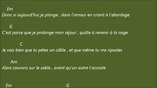 Hoshi , Ta Marinière . Karaoké d accords pour accompagner la chanson a la guitare