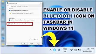 How to Add or Remove Bluetooth Icon in Windows 11 Taskbar