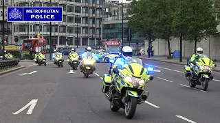 POLICE BIKES SWARM LONDON - Met police bikes responding in convoy