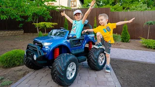 Arthur and Melissa play with the new car toy Monster Truck