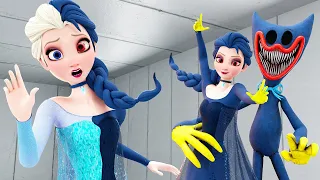 Elsa Frozen - Huggy Wuggy Transformation!( Poppy Playtime 3 Animation!)