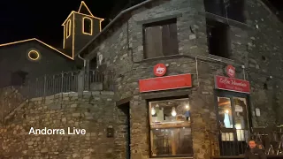 🇦🇩 ANDORRA NIGHT WALK through ARINSAL. The town who live from SKIING and MOUNTAIN TURISM