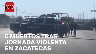 Matan a cinco en jornada violenta en Zacatecas - En Una Hora