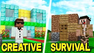 CREATIVE vs SURVIVAL IN MINECRAFT!